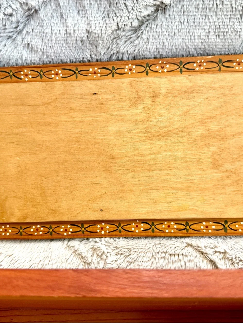 Vintage 1980’s Hand Painted Tole Work Folkloric Wooden Box